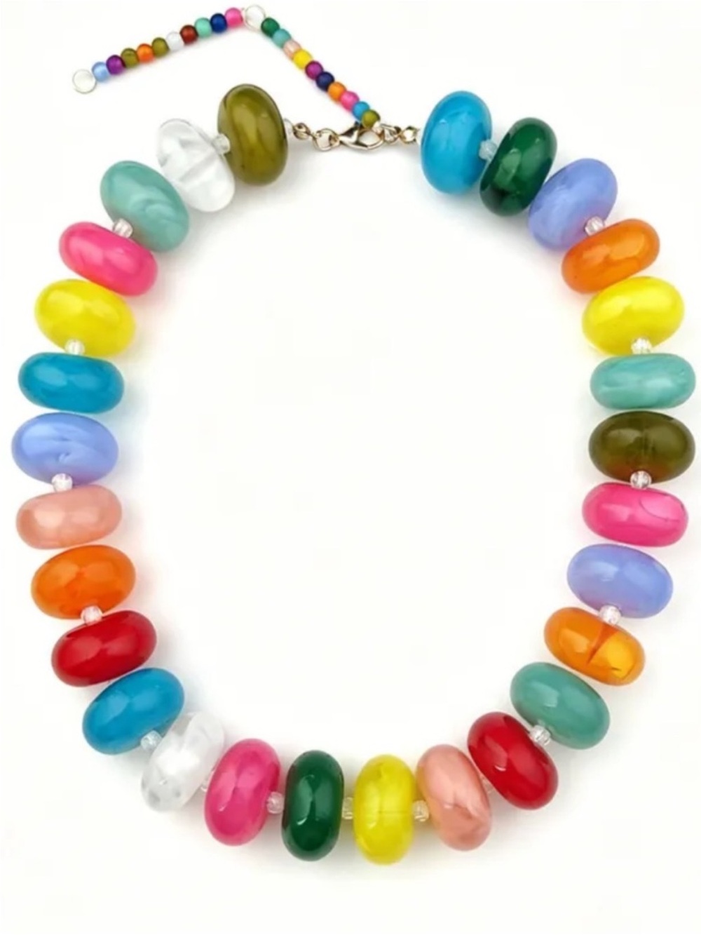 New! Preppy Colorful Mixed Bead Dopamine Necklace NWOT 5047